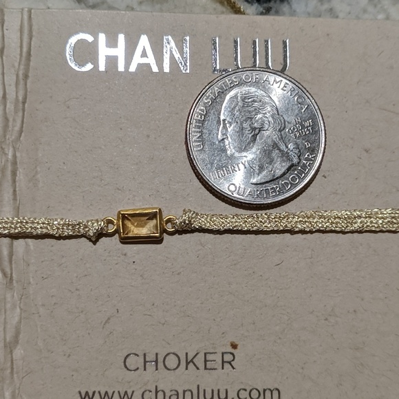 NWT ~ CHAN LUU Citrine Gold Ribbon Chocker - Picture 3 of 8